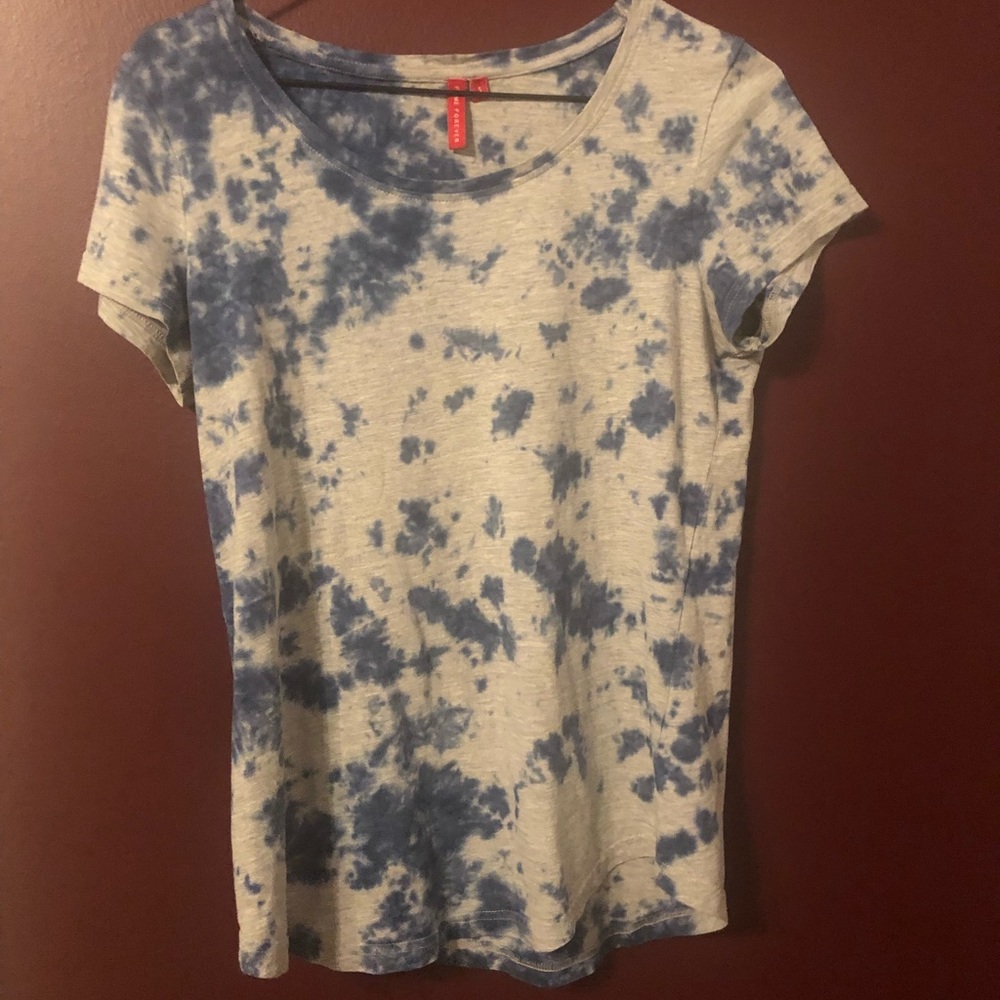 Blue/gray tie dye short sleeve cotton tee